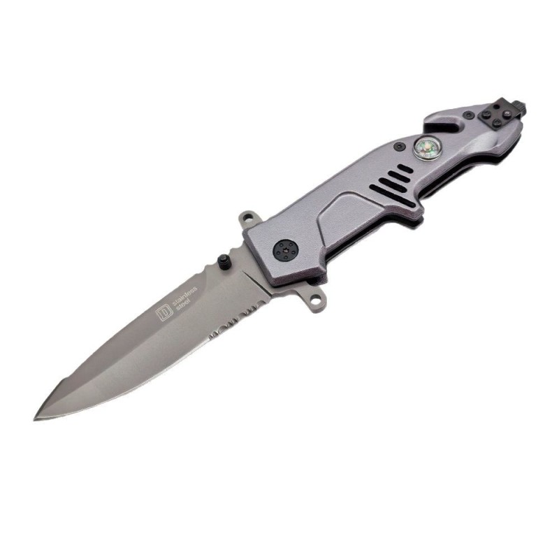 Cross-border Swiss rescue folding knife multi-purpose folding knife foreign trade pocket knife high hardness compass adventure survival knife
