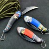 Factory Direct Sales Mini Portable Keychain Scimitar Portable Fruit Peeling Knife Pocket Knife Outdoor Emergency Knife