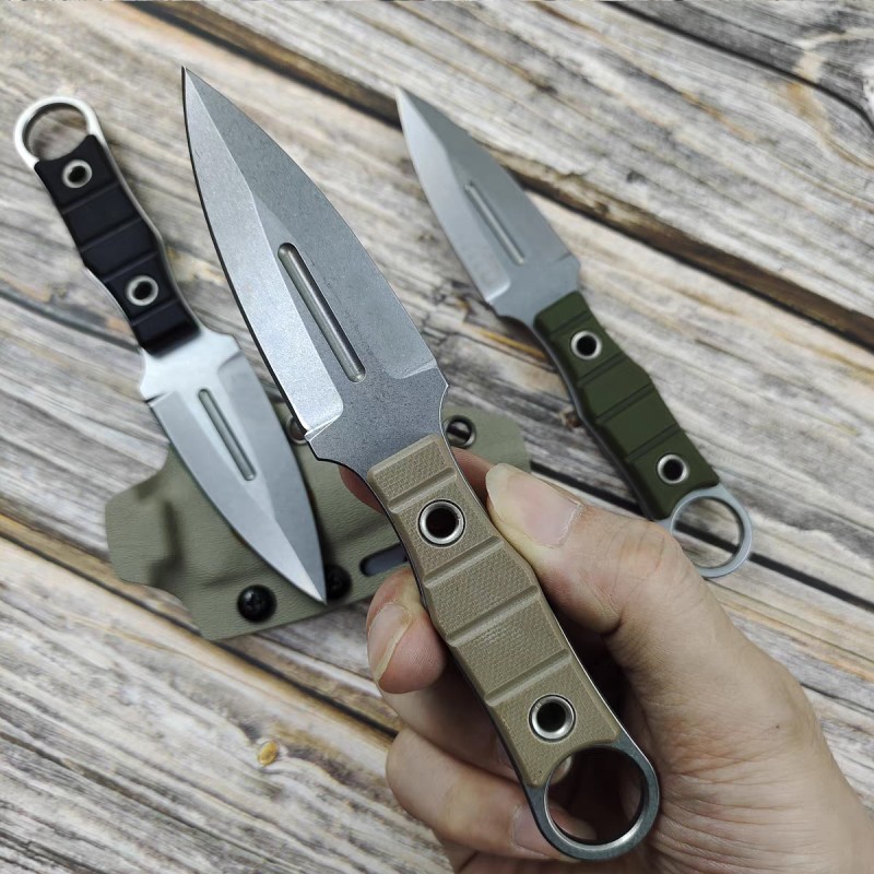 Cross-Border Russian Ear-Cutting Mini Knife Integrated Keel Outdoor Knife K Sheath Tactical Small Straight Knife Portable Ring Knife