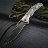 Outdoor Embossed Steel Handle Folding Knife Creative Color Titanium Wolf Head Tactical Knife Portable High Hardness Stainless Steel Fruit Knife