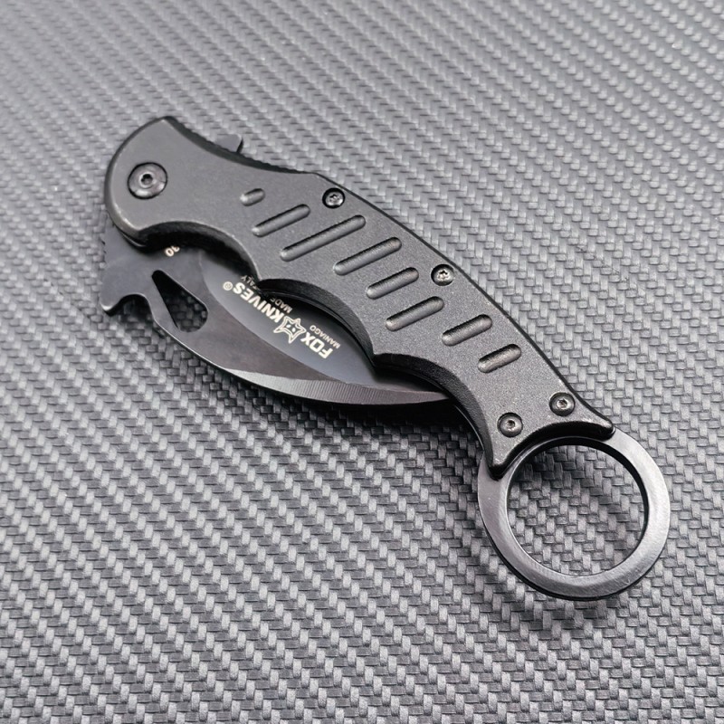 Outdoor Cool Claw Knife Portable Car Window-Breaking Escape Tool Knife Ring Fox Folding Knife Folding Claw Knife