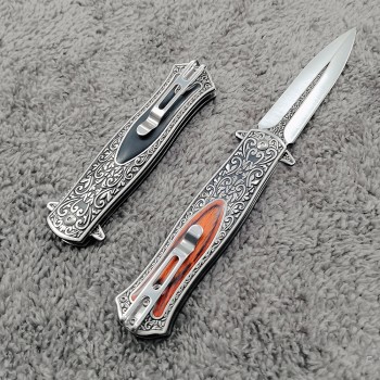 Cross-Border Outdoor Knife, High Hardness Military Knife, Household Fruit Knife, Field Rescue Knife, Carved Stainless Steel Folding Knife