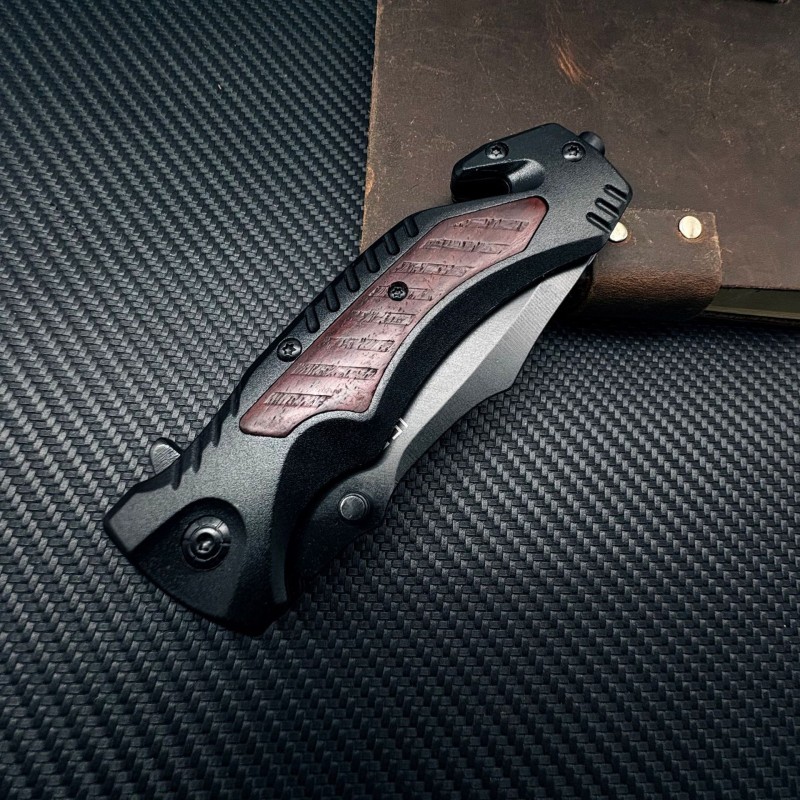 Cross-Border Supply Black Titanium Camping Tactical Portable Folding Knife Multi-Functional High Hardness Heavy-Duty Folding Knife Survival Tool