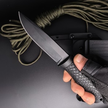 Outdoor K-Sheath Straight Knife, Outdoor Emergency Shelter-Building Tool, Survival Adventure Sharp Straight Knife, Non-Slip Handle, Portable