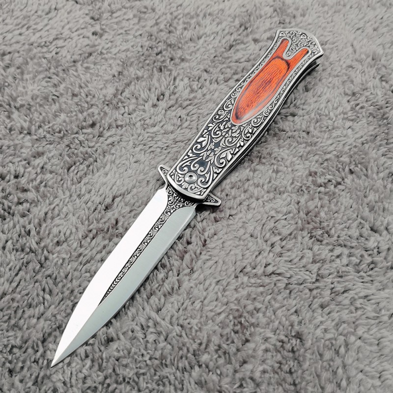 Cross-Border Outdoor Knife, High Hardness Military Knife, Household Fruit Knife, Field Rescue Knife, Carved Stainless Steel Folding Knife