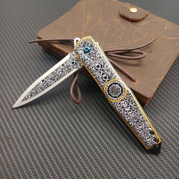Outdoor survival folding knife 3D printing exquisite gift knife jungle adventure tactical knife multi-function knife a generation of hair