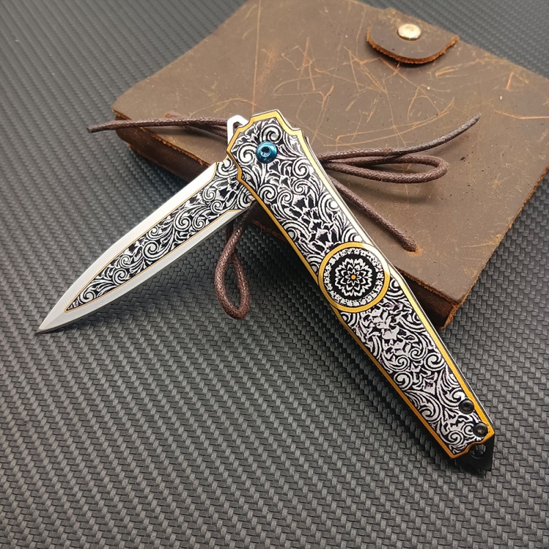 Outdoor survival folding knife 3D printing exquisite gift knife jungle adventure tactical knife multi-function knife a generation of hair