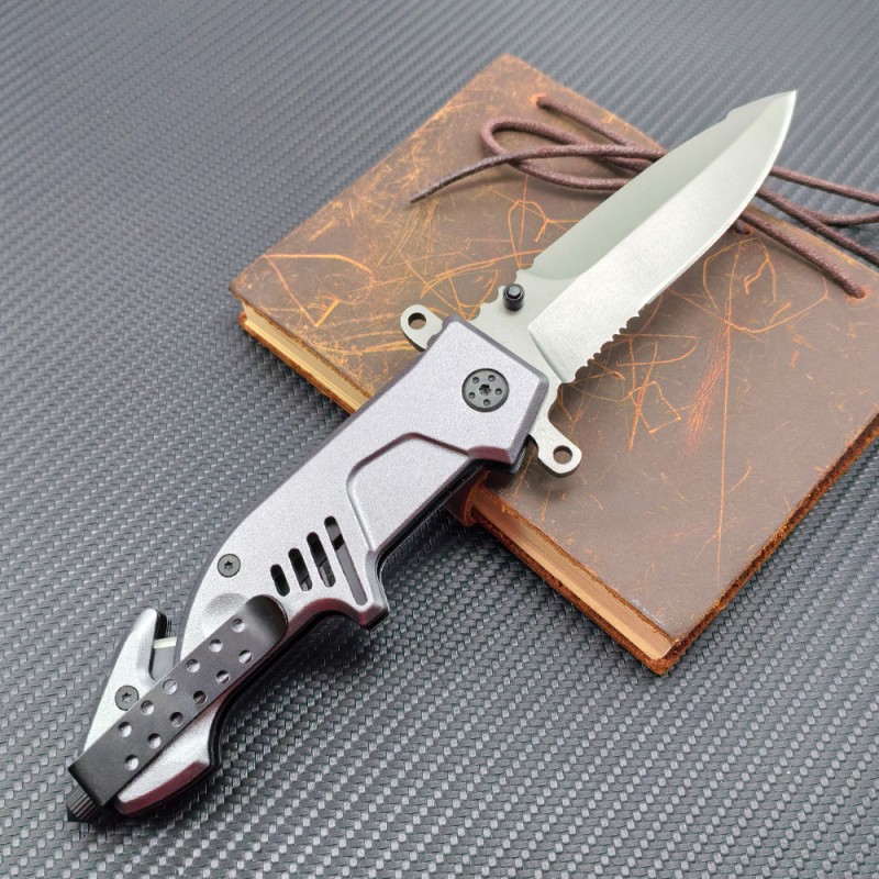 Cross-border Swiss rescue folding knife multi-purpose folding knife foreign trade pocket knife high hardness compass adventure survival knife
