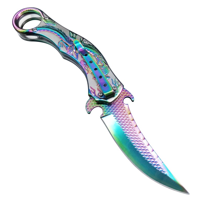 Exquisite fruit knife Jinlong knife creative folding knife camping outdoor knife collection cold weapon relief knife wholesale