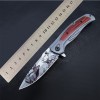 Cross-Border Supply Da337 Wooden Handle Stainless Steel Foldableing Knife 3D Printed Russian Tactical Knife High Hardness Survival Knife