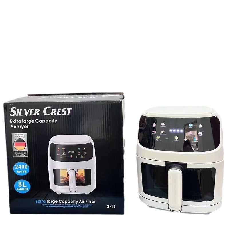 A generation of Silver Crest 8L visual large capacity air fryer intelligent electric fryer European 220V