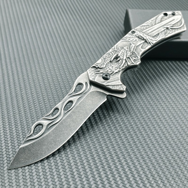 Creative relief cross-border source outdoor self-defense folding knife exquisite gift knife sharp high hardness tactical saber