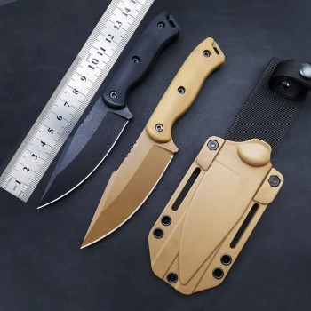 Amazon Outdoor Cutter Wilderness Survival Straight Knife EDC with K-type Scabber Knife Foreign Trade Black Brown Fruit Knife