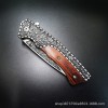 Wholesale sharp outdoor fruit knife in stock camping knife self-defense folding knife wooden handle carved folding knife saber generation