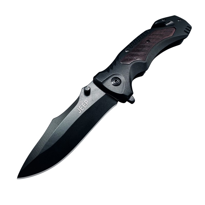 Cross-Border Supply Black Titanium Camping Tactical Portable Folding Knife Multi-Functional High Hardness Heavy-Duty Folding Knife Survival Tool