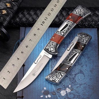 Cross-border Colombia exquisite carved knife high hardness sharp outdoor folding fruit knife exquisite gift knife