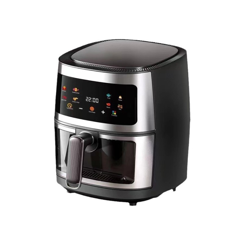 8 L stainless steel touch screen visual air fryer household multi-power large capacity intelligent electric oven export cross-border