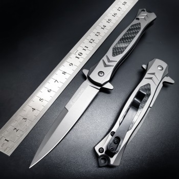 Camping survival folding knife carbon fiber handle self-defense knife creative swordfish fruit knife cross-border export supply saber
