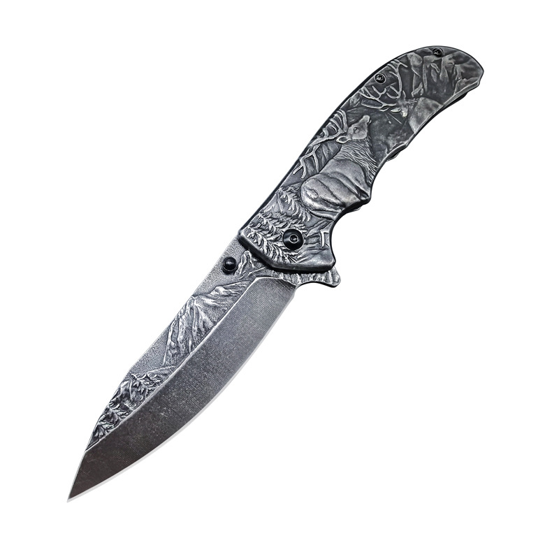 Portable Multifunctional Knife with Embossed Patterns, Creative Knife for Home Use, Mini Fruit Knife, Foreign Trade Amazon Product
