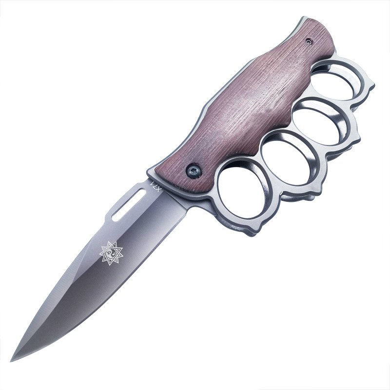 Folding Knuckles Knife Tiger Finger Multi-function Car Window Breaking Outdoor Defense Sabre Buckle Four-finger Hand Support Knife