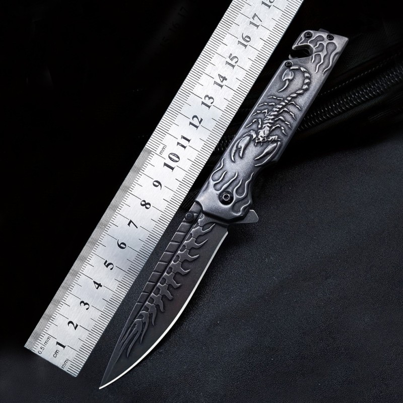 Cross-border source scorpion relief exquisite knife outdoor camping tools tactical split saber car broken window cone
