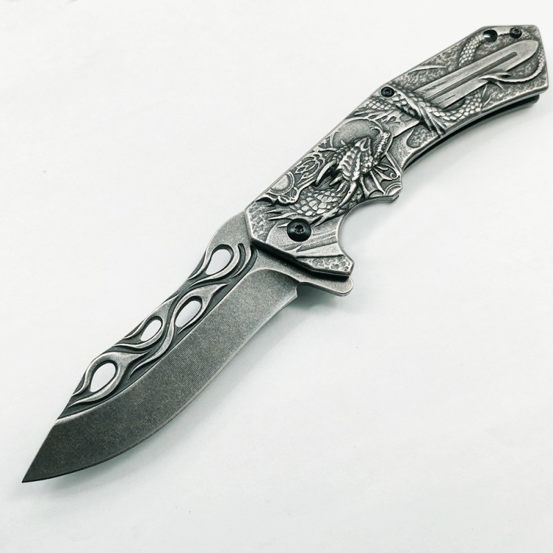 Creative relief cross-border source outdoor self-defense folding knife exquisite gift knife sharp high hardness tactical saber