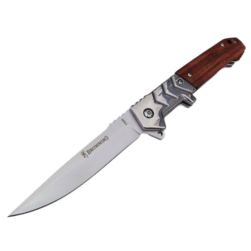 Outdoor survival knife sandalwood handle folding knife portable knife wilderness survival high hardness multi-function saber