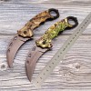 Outdoor Claw Knife High Hardness Car Window Breaking Escape Tool Knife Ring Camouflage Fox Folding Knife Folding Claw Knife