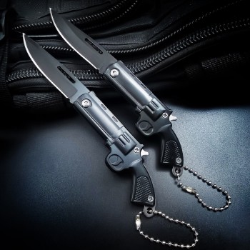 Mini Folding Creative Knife with All-Steel Handle, Self-Defense Keychain Knife, Car Package Opening Knife, Fruit Knife