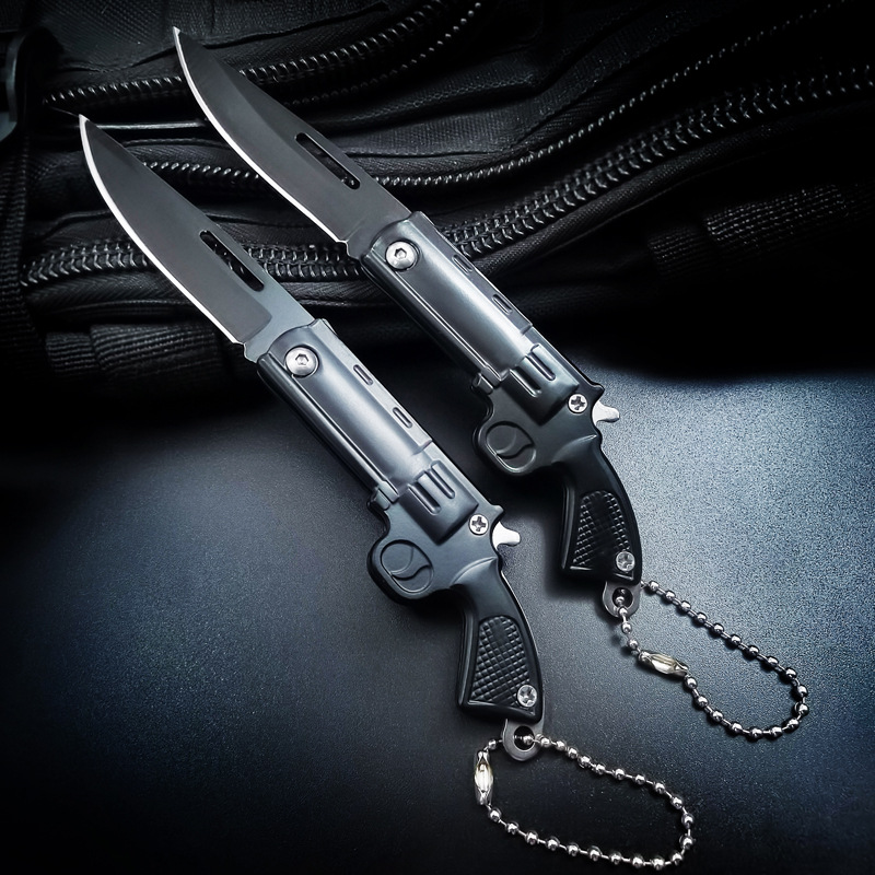 Mini Folding Creative Knife with All-Steel Handle, Self-Defense Keychain Knife, Car Package Opening Knife, Fruit Knife