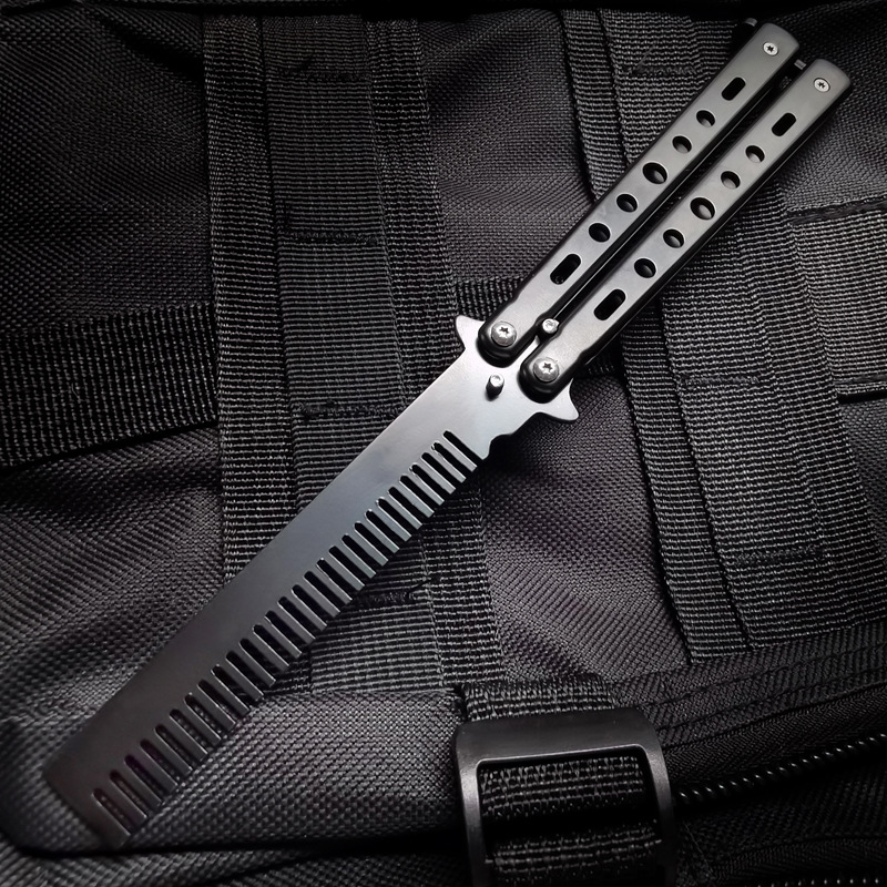 Practice Comb Butterfly Comb Fingers Fashion Play Folding Watch Hand Training Knife Props Training Knife csgo Play Black Comb