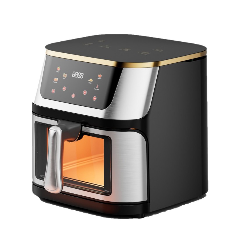 Multi-functional electric fryer new air fryer 10L stainless steel visual large capacity electric oven touch screen cross-border