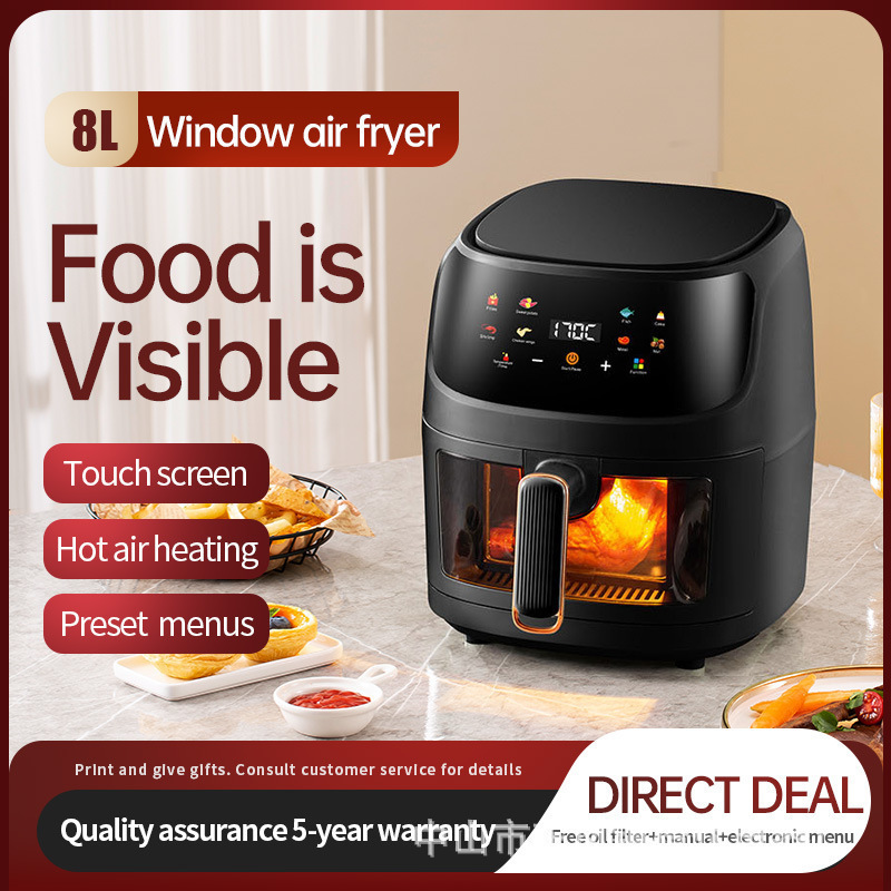 A generation of Silver Crest 8L visual large capacity air fryer intelligent electric fryer European 220V