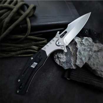 Outdoor Self-Defense Emergency G10 Handle Small Folding Knife Sharp Tactical Split Knife Pocket Portable Fruit Knife Creative