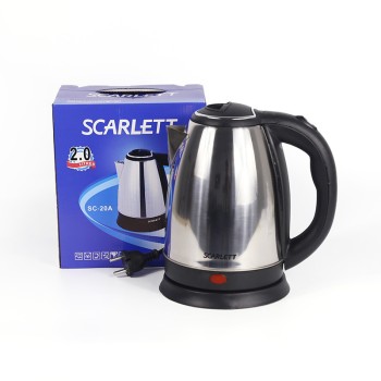 European plug in stock electric kettle 2 L stainless steel automatic electric kettle can be foreign trade color box export