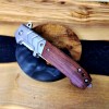 Outdoor survival knife sandalwood handle folding knife portable knife wilderness survival high hardness multi-function saber