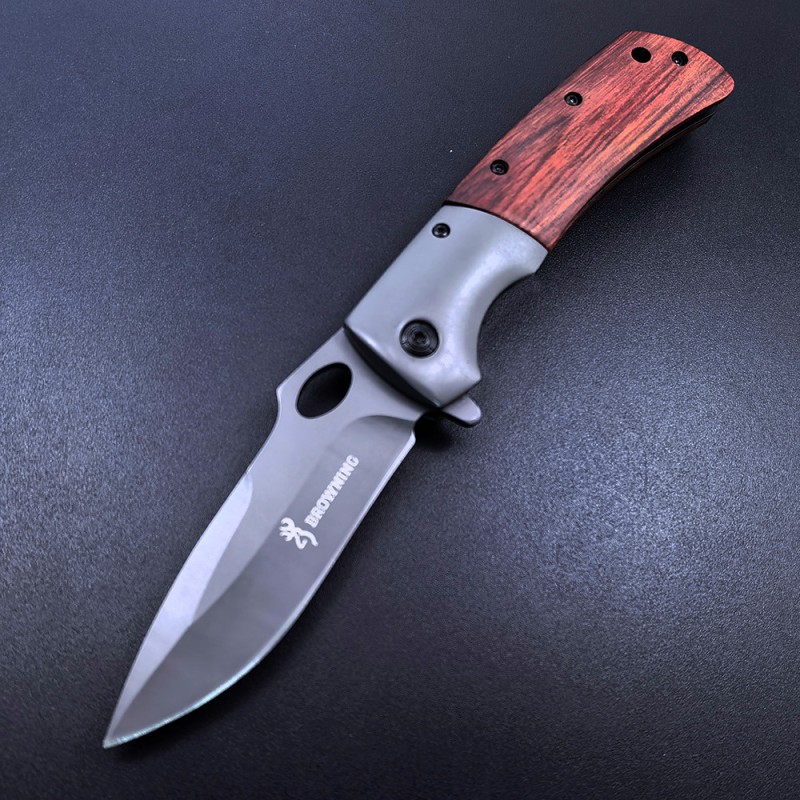 Factory Direct Supply Stainless Steel Knife Fruit Knife Camping Folding Knife Garden Grafting Folding Knife Wooden Handle Outdoor Tool