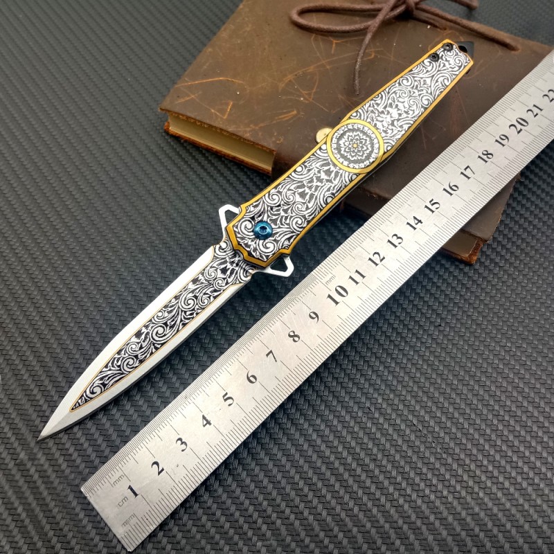 Outdoor survival folding knife 3D printing exquisite gift knife jungle adventure tactical knife multi-function knife a generation of hair