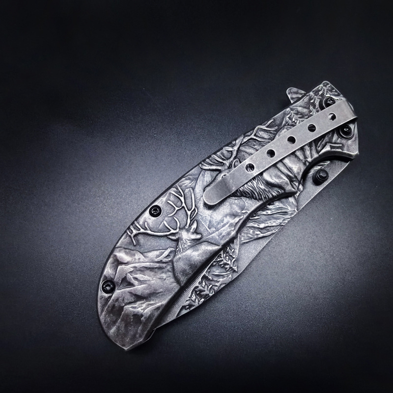 Portable Multifunctional Knife with Embossed Patterns, Creative Knife for Home Use, Mini Fruit Knife, Foreign Trade Amazon Product