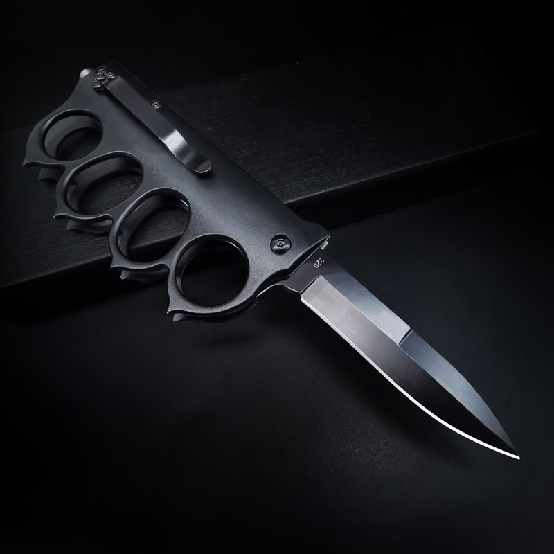 Tiger Finger Folding Knife Portable Ring Buckle Knife Multi-functional Window Breaking Safety Escape Hammer Self-defense Self-defense Weapon