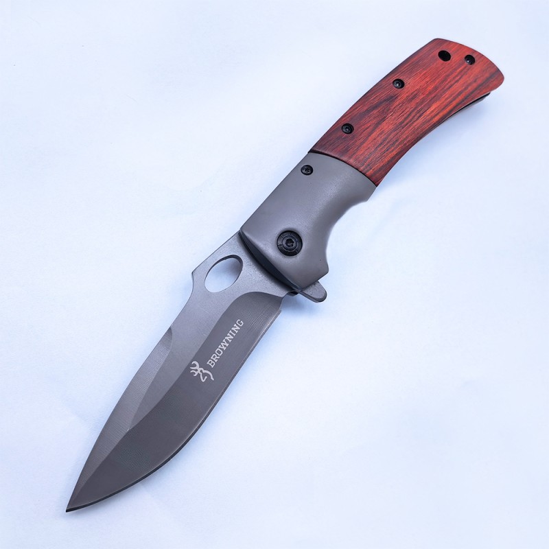Factory Direct Supply Stainless Steel Knife Fruit Knife Camping Folding Knife Garden Grafting Folding Knife Wooden Handle Outdoor Tool