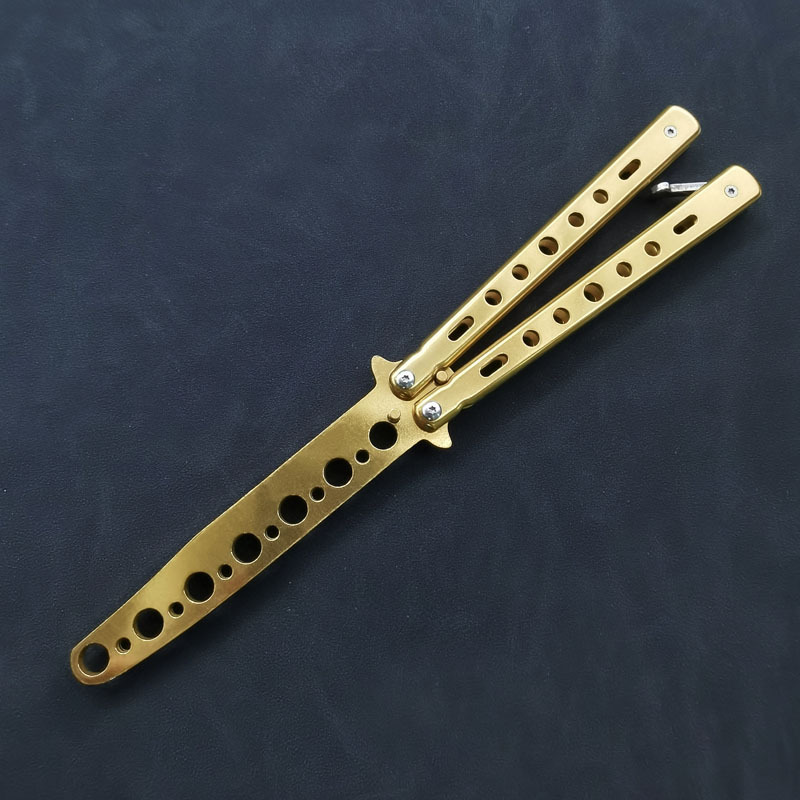 Practice Stainless Steel Butterfly Knife Fancy Comb Ornamental Knife Foldableing Toy American Csgo Hand Knife Unedged