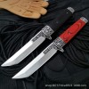 Japanese style knife outdoor high hardness saber red wooden handle knife folding carved self-defense tool hand meat short knife
