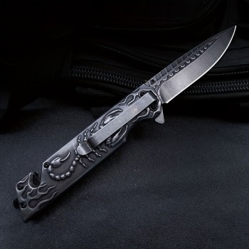 Cross-border source scorpion relief exquisite knife outdoor camping tools tactical split saber car broken window cone