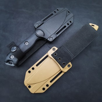 Amazon Outdoor Cutter Wilderness Survival Straight Knife EDC with K-type Scabber Knife Foreign Trade Black Brown Fruit Knife