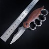 Tiger Finger Knife Knife Tactical Folding Outdoor Knife Wooden Handle Multifunctional Folding Knife Camping Escape Fruit Knife Export Knife