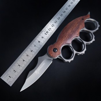 Tiger Finger Knife Knife Tactical Folding Outdoor Knife Wooden Handle Multifunctional Folding Knife Camping Escape Fruit Knife Export Knife