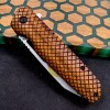 Outdoor Survival Folding Knife Chicken Wing Wood Handle Anti-Slip Python Pattern Self-Defense Knife 3D Printed Ornamental Tactical Knife