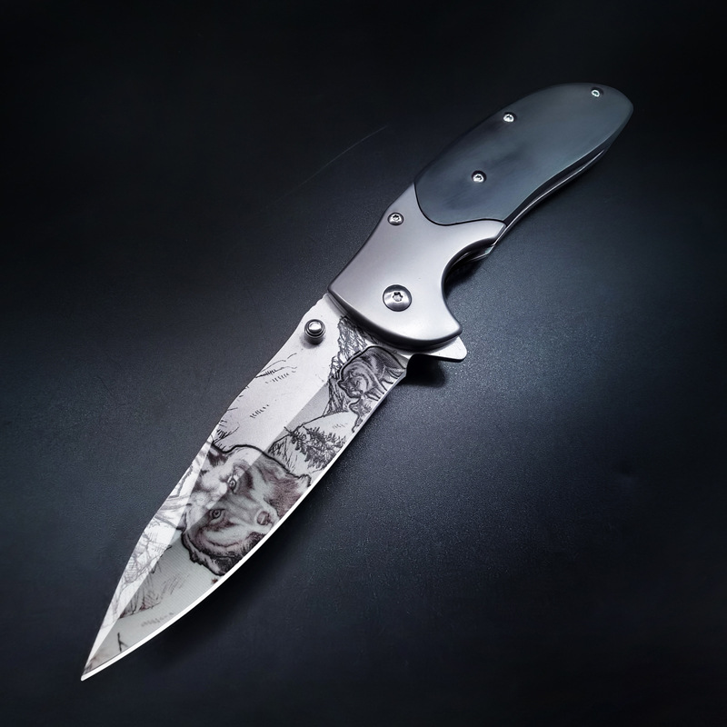3D Stainless Steel Knife Tactical Outdoor Knife Household Fruit Knife Creative Pattern Mini Knife Foreign Trade Wholesale Jatknife