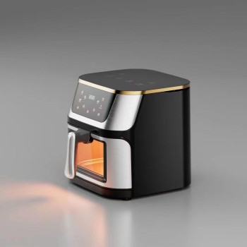 Multi-functional electric fryer new air fryer 10L stainless steel visual large capacity electric oven touch screen cross-border